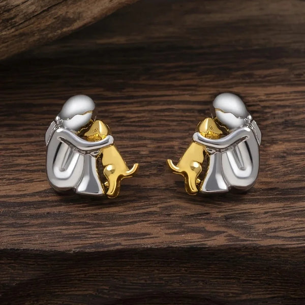 Boucles d'oreilles Hug bicolores argent et or